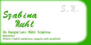 szabina muhl business card